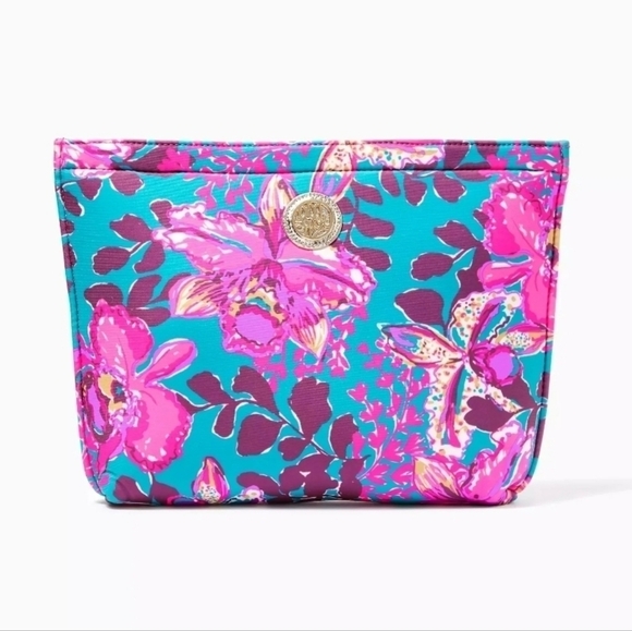 Lilly Pulitzer Handbags - Lilly Pulitzer NWT Women's Blue Rhapsody Orchid Neoprene Pouch Bag You Not
